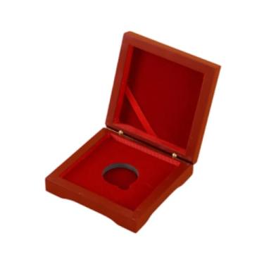 Imagem de Dynwave Caixa expositora para moedas, distintivos e presentes em madeira. Ideal para guardar medalhas, moedas e joias.