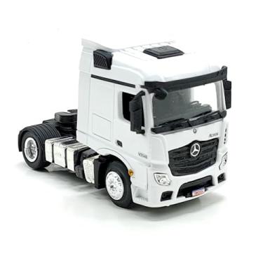 Imagem de Caminhão Modelo Mercedes-Benz Actros, Branco, Miniatura Diecast, Cabine Basculante, Detalhes Realistas