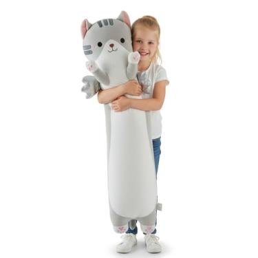 Imagem de Somao 35.4" Long Cat Plush Pillow with Wings - Super Soft Stuffed Animal for Kids & Adults, Cute Body Pillow for Sleeping, Squishy Cat Plushies Gifts for Girls (Gray)