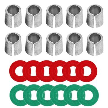 Imagem de AMZAUTO 10 peças de calço de terminal de bateria de carro, tampas de calço de terminal de chumbo automotivo com 12 peças de arruelas vermelhas e verdes, ferramentas de reparo de extremidades de poste