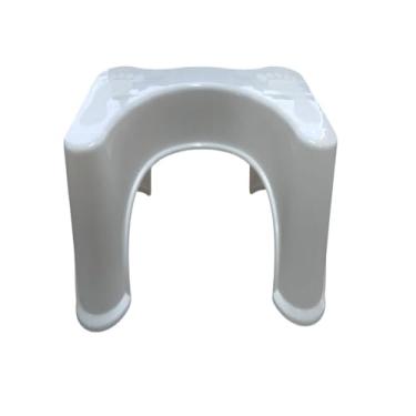 Imagem de Banquinho Auxiliar para Vaso Sanitário, Branco, Plástico, 17x22,5x39cm, Antiderrapante, Design Anatômico, 382g