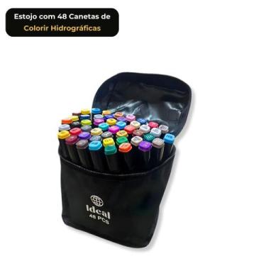 Imagem de Estojo Organizador com Canetinhas Coloridas Hidrográficas com Zíper Tr