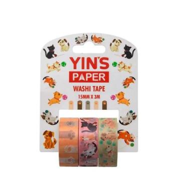 Imagem de Fita Adesiva Washi Tape 15mmx3m Pets - Yins Paper