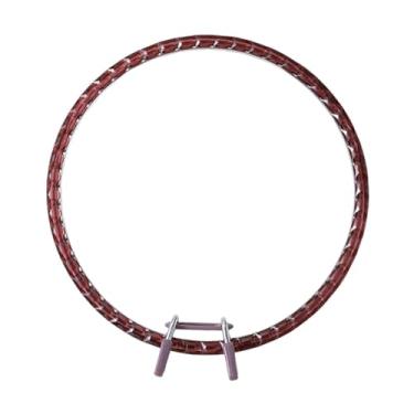 Imagem de UGPLM Bastidor de bordado redondo para ponto cruz, aro decorativo em acrílico para ponto cruz, moldura para bordado para projetos DIY e trabalhos manuais, CafÉ