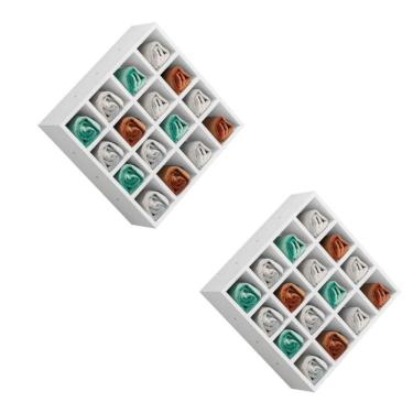 Imagem de Kit 2 Nicho Decorativo Porta Toalha Com 16 Nichos Multiuso Glamour branco