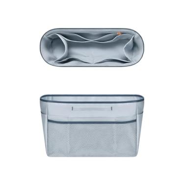 Imagem de GIVLEFLY Bolsa organizadora com vários bolsos, divisórias médias com alça (28, azul claro) forro leve com suporte de copo adequado para Longchamp tamanho médio, City30 e mais
