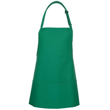 Imagem de Avental Fame com 3 bolsos F10 para adultos – 60,96 cm C x 71,12 cm L – 65/35 poliéster/sarja de algodão – serve para PP-GG – unissex, Kelly Green, One Size, 1