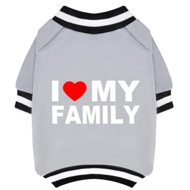 Imagem de GreenJoy Suéter fofo para cachorro – pulôver elástico para cães, roupas de inverno macias e quentes para meninos e meninas, adequado para filhotes e cães adultos (cinza claro (família), médio/grande)