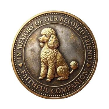 Imagem de Dog Memorial Keepsake Coin – “They were Never Just a Pet”, Personalized Dog Name Tags, Three-Dimensional Relief Pet Pattern, Unique Gift for Dog Owners and Great Way (Poodle)