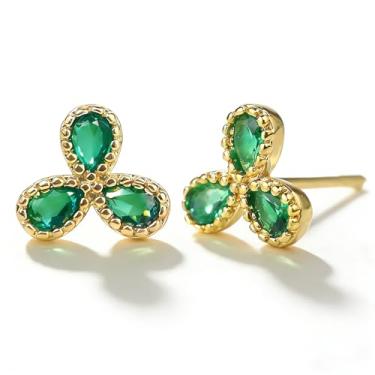 Imagem de Brinco de Dia de São Patrício para mulheres, brincos de trevo pequeno, presentes irlandeses, presentes para mulheres, joias do dia de São Patrício, acessório, vestido, brincos de trevo verde, Middle
