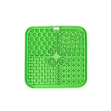 Imagem de Tapete Comedouro Lento De Lamber P/Cães E Gatos Pet Banho Stress Comida Pastosa(Verde)