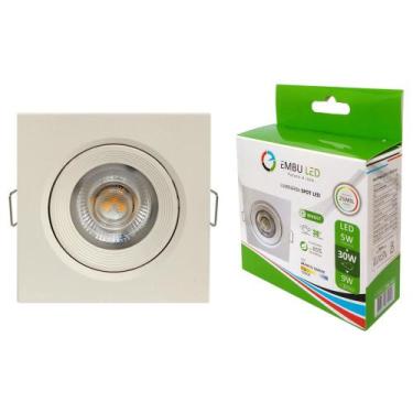 Imagem de SPOT LED QUADRADO DIRECIONAVEL EMBUTIR 5W BRANCO QUENTE 3000k BIV EMBU