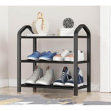 Imagem de Lss9azznmm Simple Plastics, sapateira, armazenamento leve, empilhável, resistente, vertical, organizador de prateleira de sapatos para armário, entrada, corredor e banheiro (64 cm L x 19 cm P x 80 cm