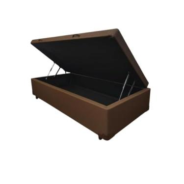 Imagem de Cama Box Baú Solteirão Blindado Diversas Cores (88x188x42) - Linhão (Linhão - Turim Marrom)