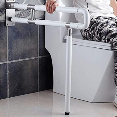 Imagem de Barras de apoio para banheiras e chuveiros, barra de apoio de vaso sanitário de chão, trilho dobrável para deficientes, aço inoxidável dobrável na parede, barra antiderrapante para chuveiro de