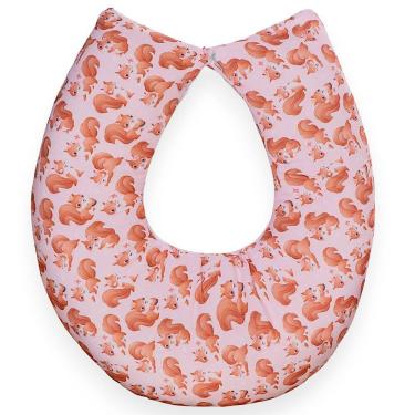 Imagem de Almofada Amamentação Para Bebê Menina Esquilo Rosa