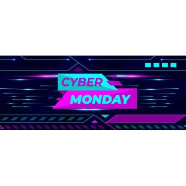 Imagem de Faixa Banner em Cyber Monday Neon Formas Claras - 200x080cm - Core Dec