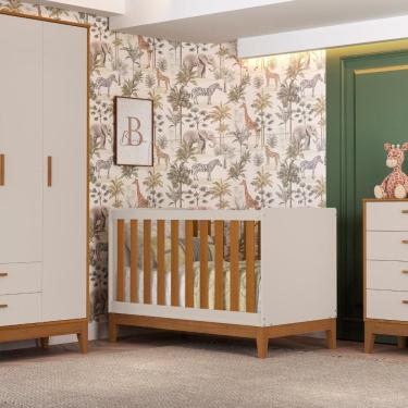 Imagem de Berço 2 em 1 em Mdf 133cm X 90cm Flip Areia Fosco /Savana