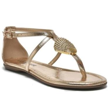 Imagem de Sandália Rasteira Via Marte 331-008-01 Feminino Dourado-Feminino