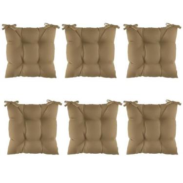 Imagem de Kit 6 Assentos Futton Almofada 4 Furos De Cadeira Poltrona Futon 40x40