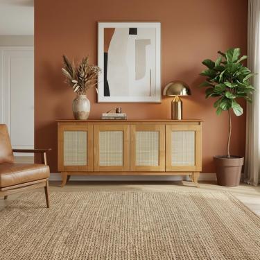 Imagem de Aparador Buffet Tela 4 Portas Madeira Deltan Imbuia