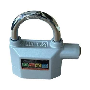 Imagem de Cadeado Antifurto À Prova d'Água De Alto Decibel Com Sirene Preto E Pr