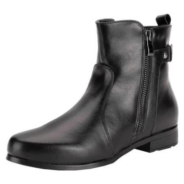 Imagem de Bota Mooncity Montaria Cano Baixo detalhe Metalizado Comfort Feminina 