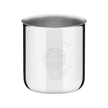 Imagem de Copo Infantil Tramontina Baby Friends em Aço Inox 340 ml, Inox, Leão