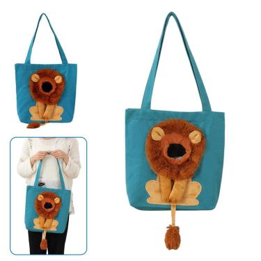 Imagem de Bolsa Transporte Cachorro Gato Pet Animal Estampa Leao Estimacao Ombro Passeio Diversao Viagem Caminhada Ventilada