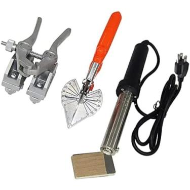 Imagem de Máquina de solda de correia redonda pu, conector de correia de acionamento, máquina de derretimento quente, 150w, braçadeira de máquina de junta de soldador de correia redonda + tesoura + fe