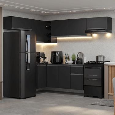 Imagem de Armário de Cozinha Completa de Canto Suspenso 405 cm Preto Nice Madesa 01
