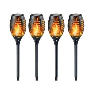 Imagem de Luzes De Tocha Solar À Prova d'Água Com Efeito De Chama, Lâmpadas De J