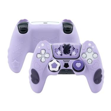 Imagem de Kit de Skin para Controlador GeekShare PS5 de Silicona Morado + Acceso