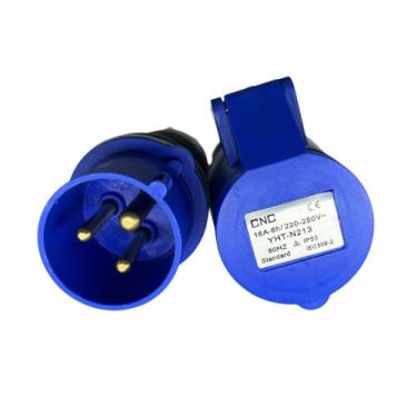 Imagem de Tomada industrial emenda macho e femea 220v 2p + terra 16a - CNC