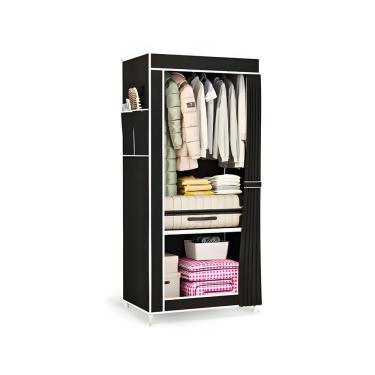 Imagem de Guarda Roupa Solteiro e Closet Dobrável com Capa de Tecido Organizador com Cabideiro em...