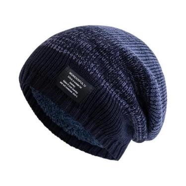 Imagem de Gorro De Inverno Feminino Com Forro De Pelúcia, Estilo Slouchy, Em Cor