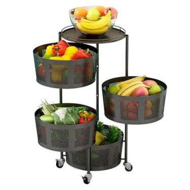 Imagem de Fruteira De Chão Redonda 04 Divisórias Cozinha K020 3Kam