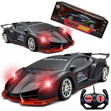 Imagem de Carrinho De Controle Remoto Pilha Preto Rápido Com Farol Led - Europio