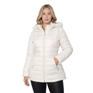Imagem de Jaqueta ParKa Feminina Dupla Face Nylon/Peluciada Off-White - Sunset C