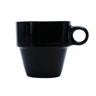 Imagem de Xícara de Chá de Cerâmica Empilhável Preta 210ml- Lyor