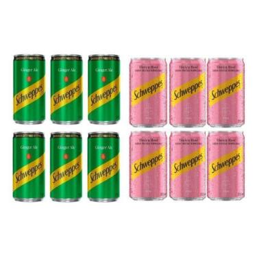 Imagem de Kit Refrigerante Schweppes Ginger Ale + Tônica Rose 6un