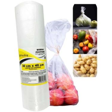 Imagem de Saquinho Plástico 30x40 Bobina Saco Picotada Mercados Supermercados Un