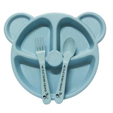 Imagem de Prato Infantil Decorado Urso - Ag8131 - Asia Golden, Azul