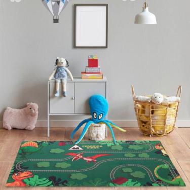 Imagem de Tapete Infantil Antiderrapante Super Macio 70x100 Joy Dinos Cód. 1154 
