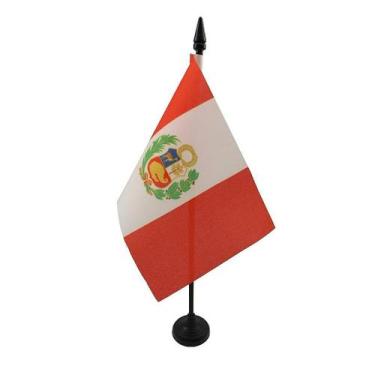 Imagem de Bandeira de Mesa Peru 14x21 cm com Pedestal Decorativo - no-brand