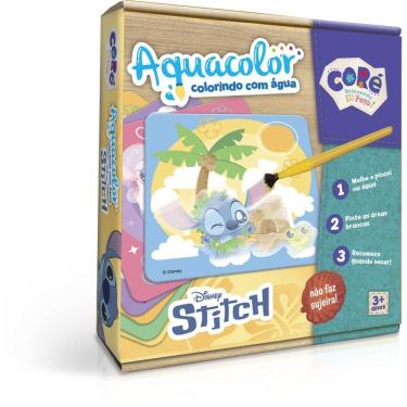 Imagem de Livro de Colorir com Água Aquabook Aquacolor Stitch Pocket Reutilizável Toyster Brinquedos