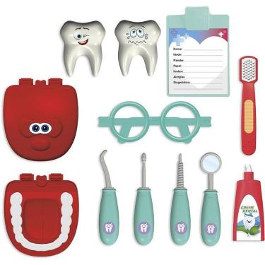 Imagem de Brinquedo Educativo Dentinho Divertido Faz de Conta com Ferramentas Odontológicas Pica Pau Brinquedos