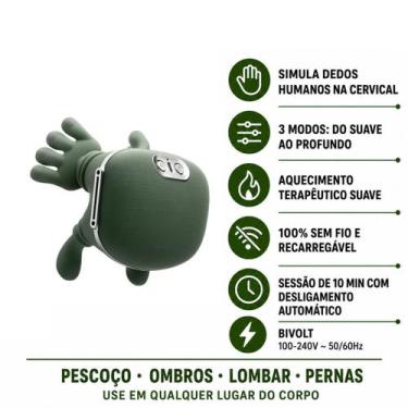 Imagem de Massageador Cervical Recarregável com Simulação de Massagem Profunda