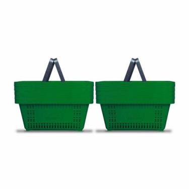 Imagem de KIT - 10 Cestos Compras Plástica D100 Cód. 3000 Verde - Della Plast