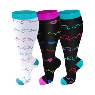 Imagem de Meias De Compressão Masculinas plus Size 2XL-7XL 20-30 mmHg, Meias De 
